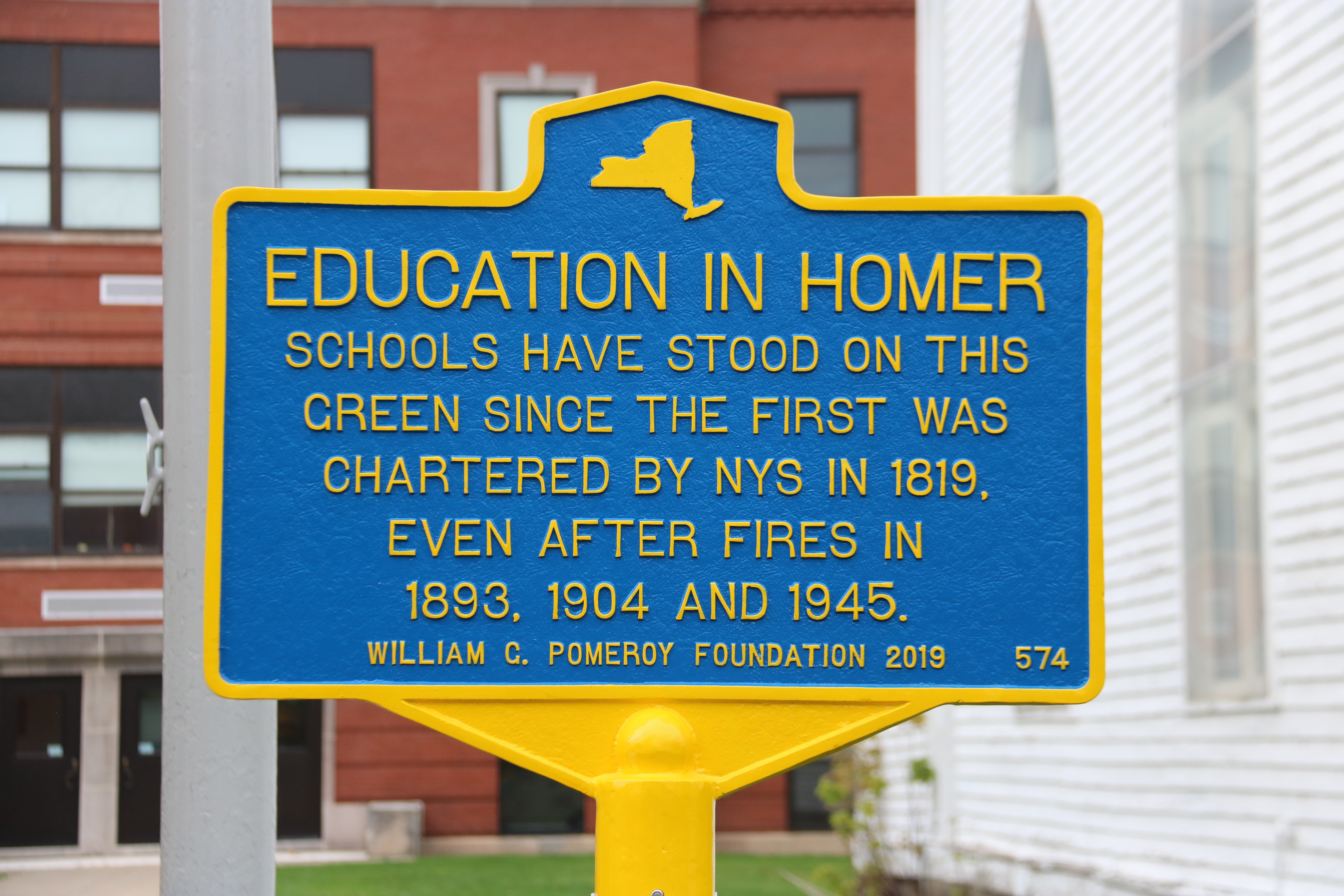 commemorative sign for homer's 200 years