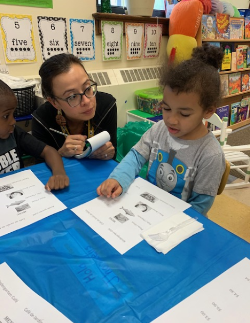 student orders at the bilingual cafe