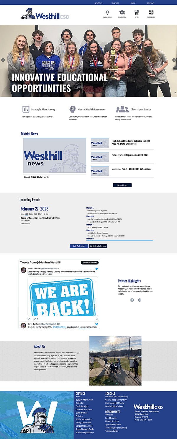 click here to see Westhill School District Website