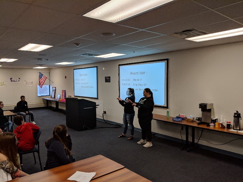 Payton and Erin performing "Crazy Girl" with sign language