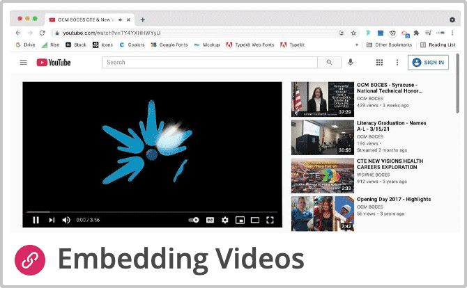 Click here for Embedding Videos