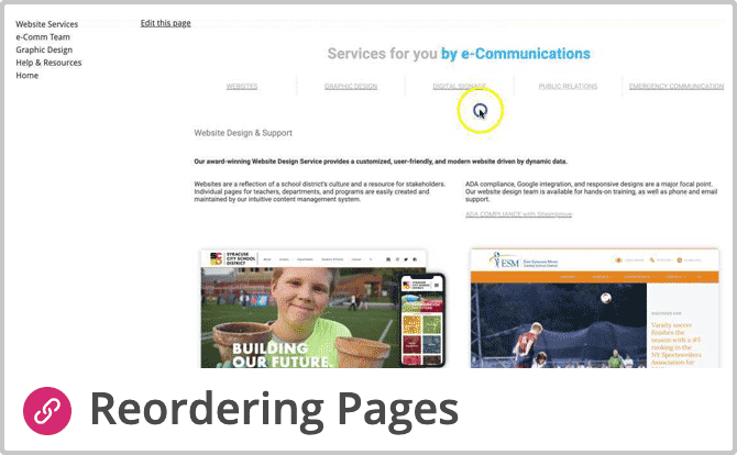 Click here for Reordering Pages