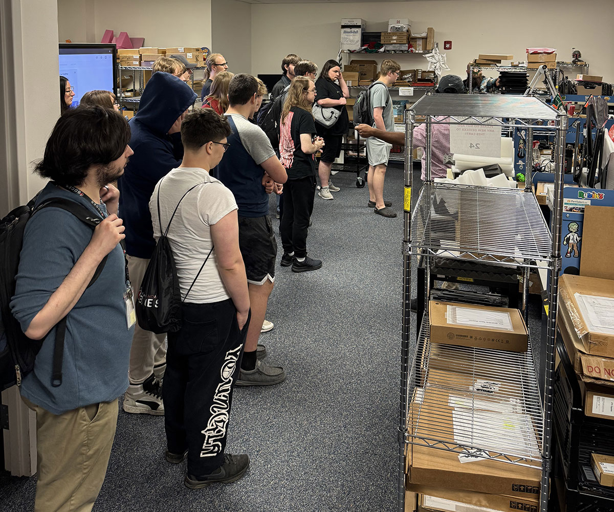 students stop by the technical repair service office, where they learn a lot about device repair