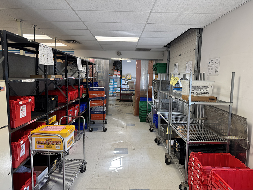 same area of print shop, clean and reorganized